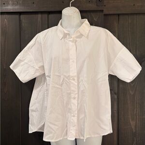 Calvin Klein Classic White boxy button down shirt medium